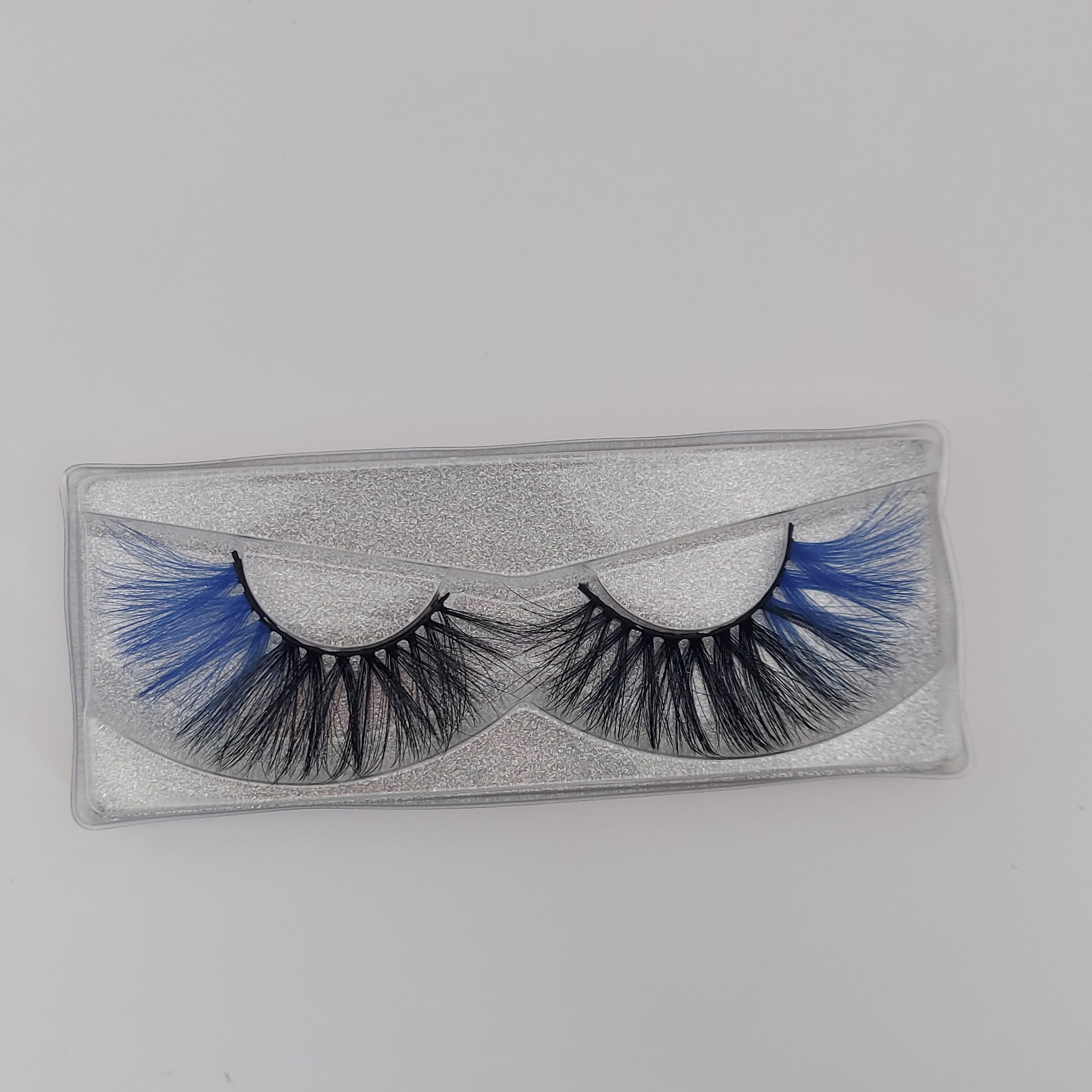 Colored Faux Mink Strip Lashes - Light Blue