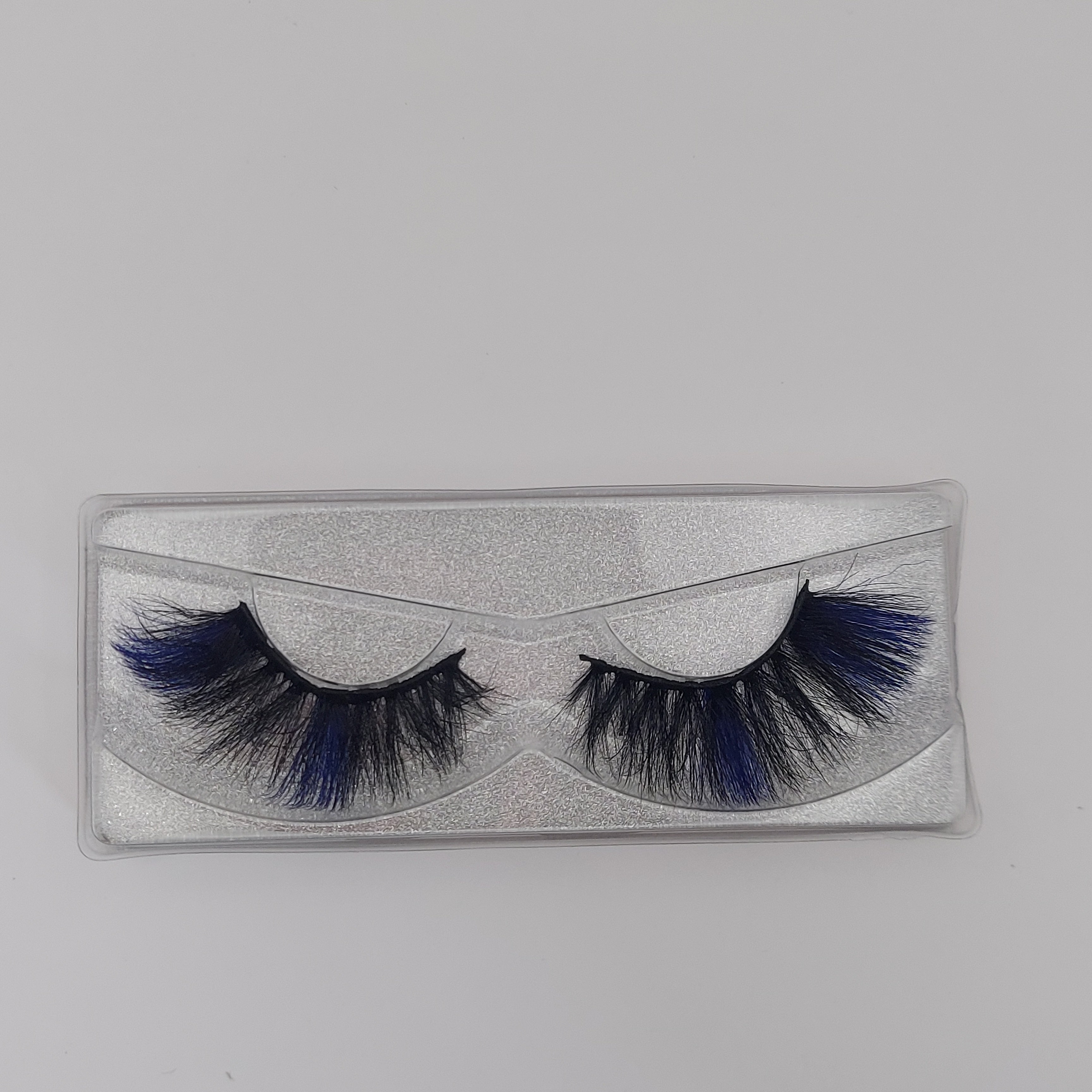 Colored Faux Mink Strip Lashes - Dark Blue