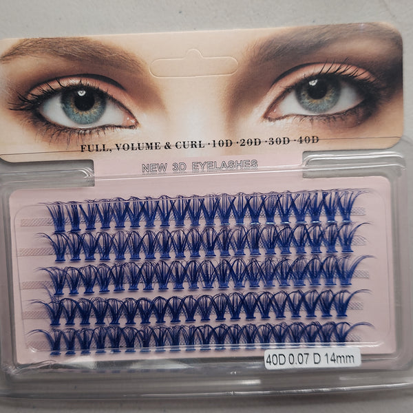 Colored Cluster Lashes - Blue