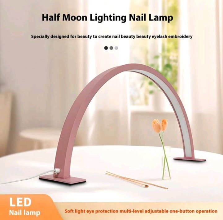 Plain pink half moon lamp