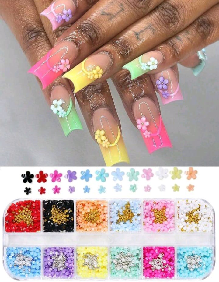 3D flowers for nail art