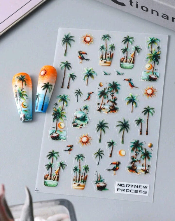 Palm tree nail sticker