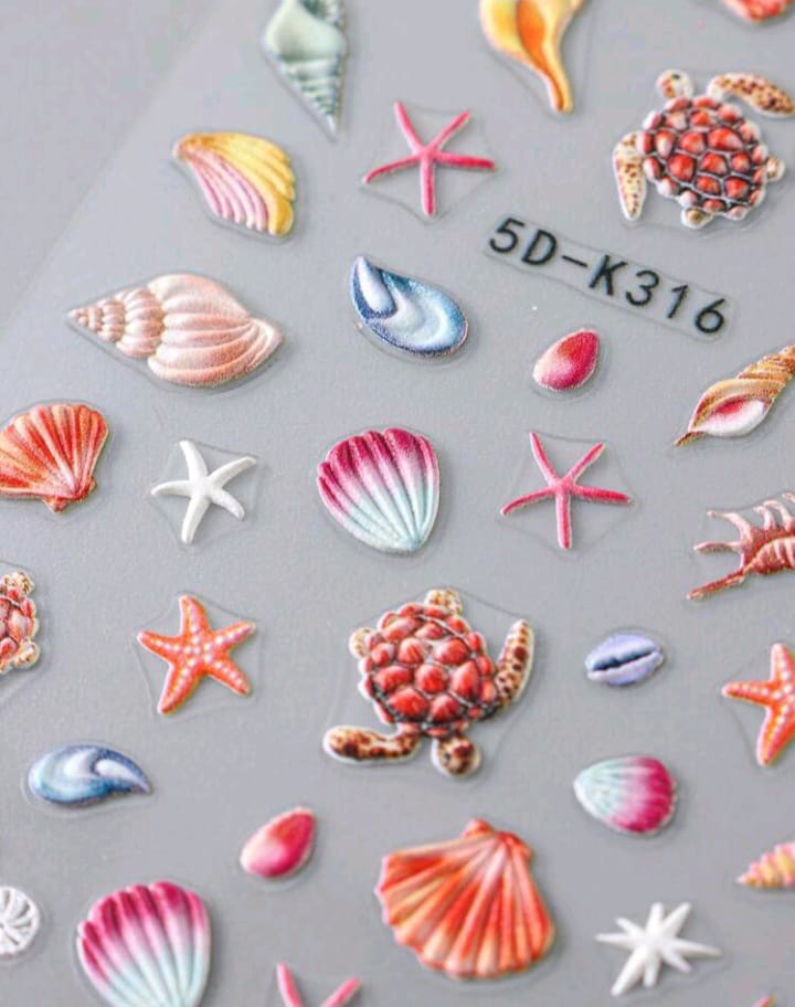 Beach theme nail stickers