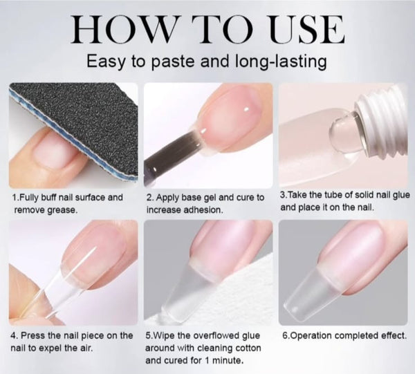 Solid nail tip gel