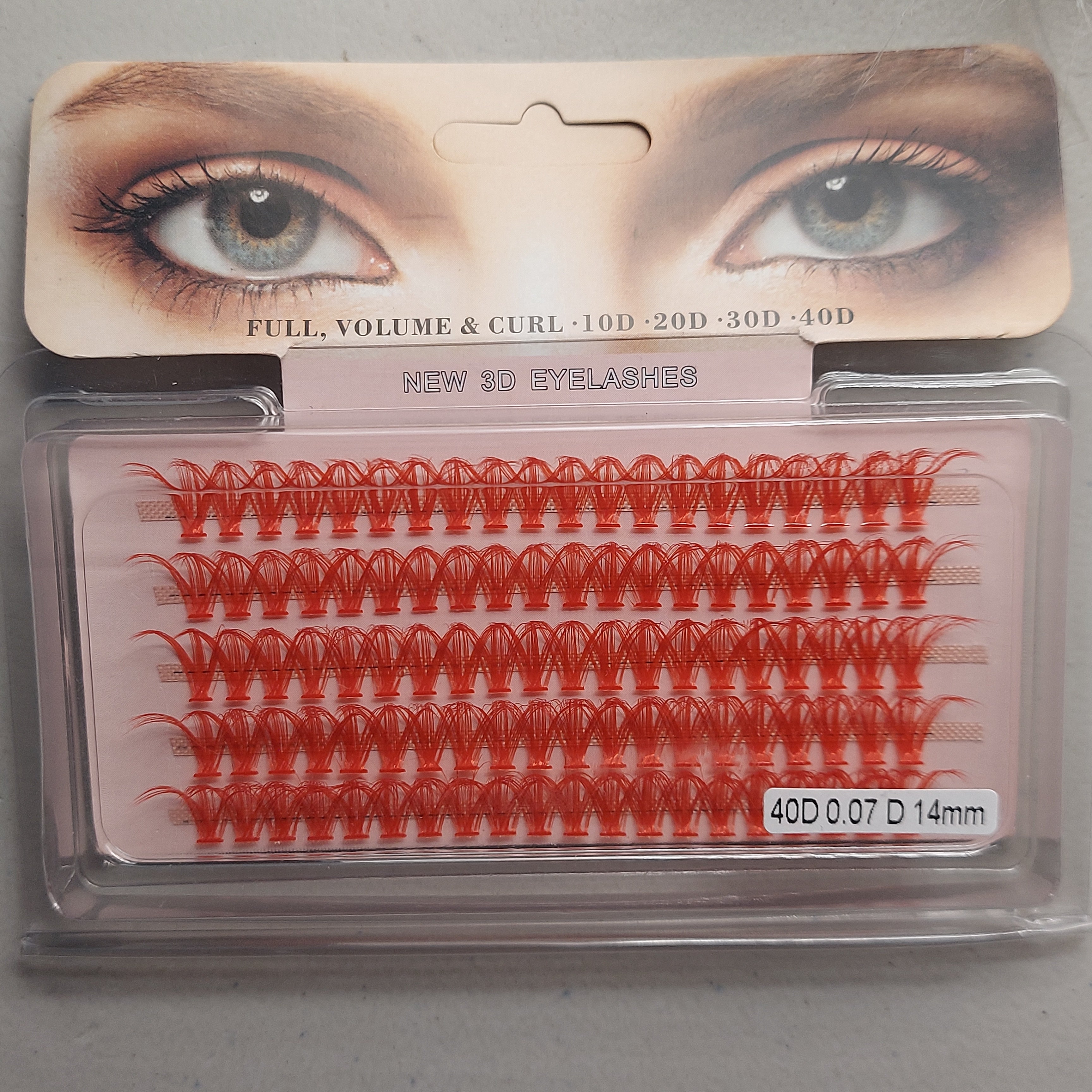 Colored Cluster Lashes - Red