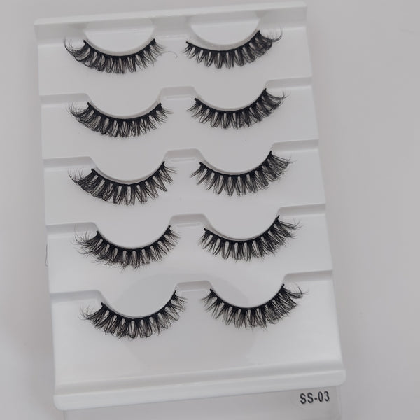 5 Pair Faux Mink Eyelashes - SS Series