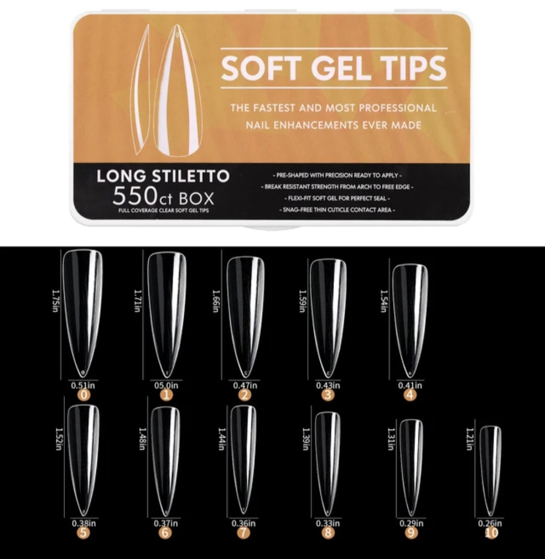 Soft gel tips