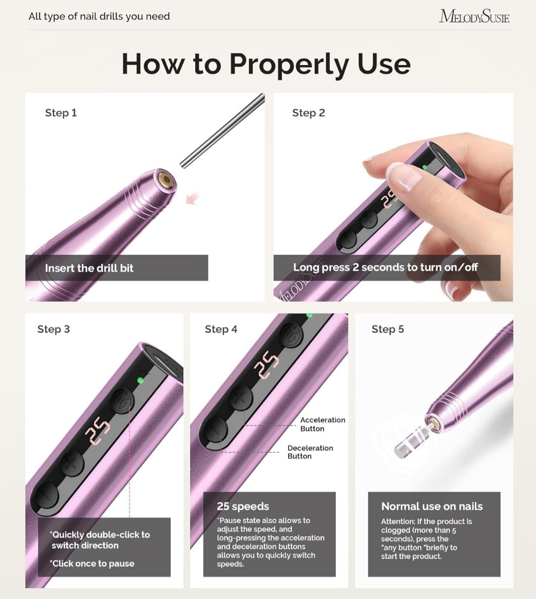 Nail drill 25000rpm