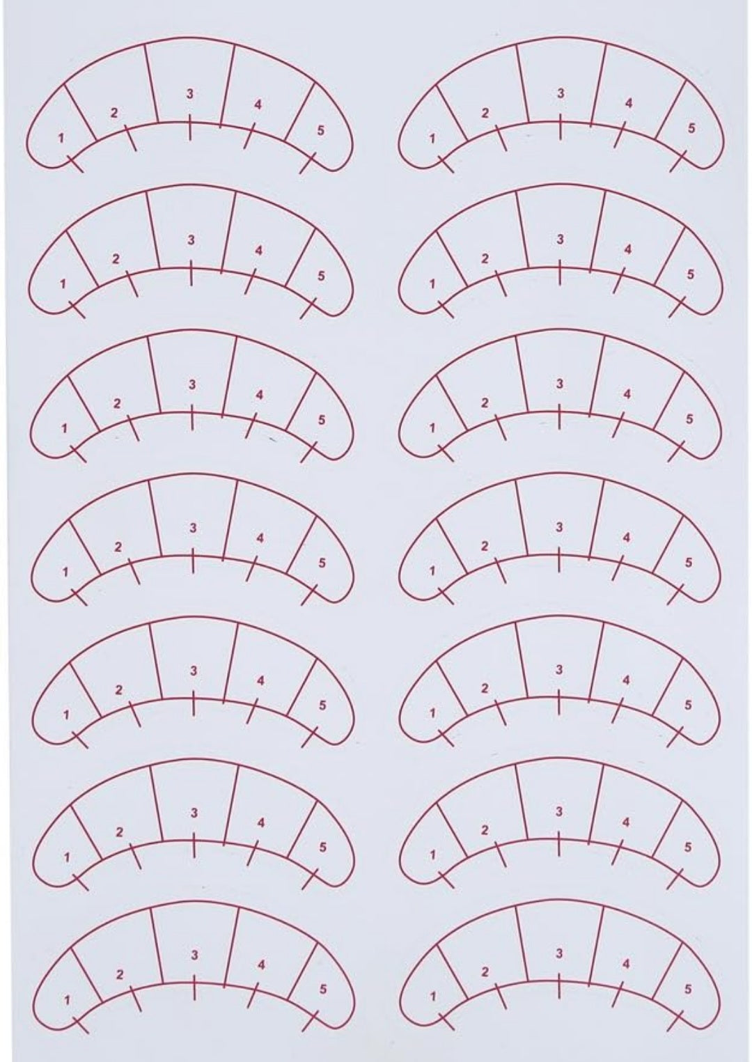 Lash mapping stickers