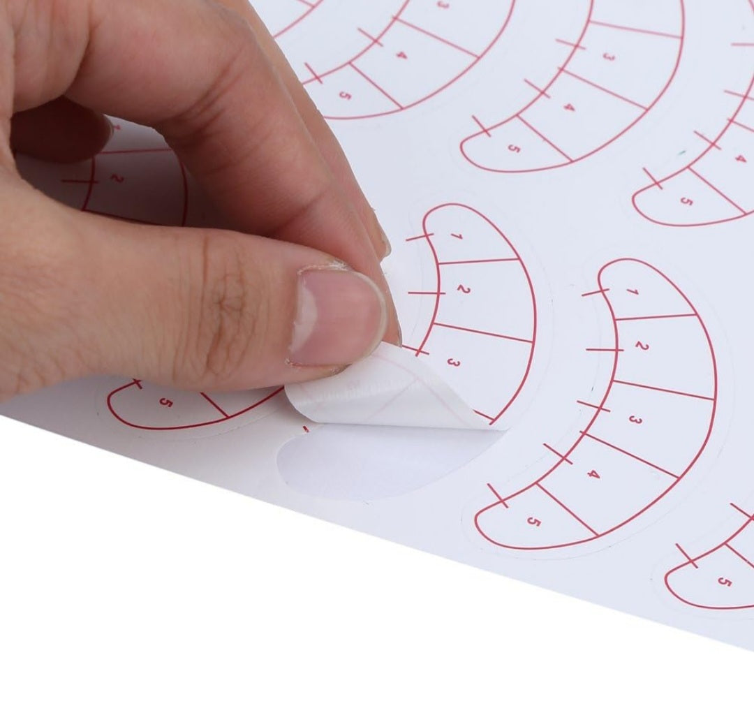 Lash mapping stickers