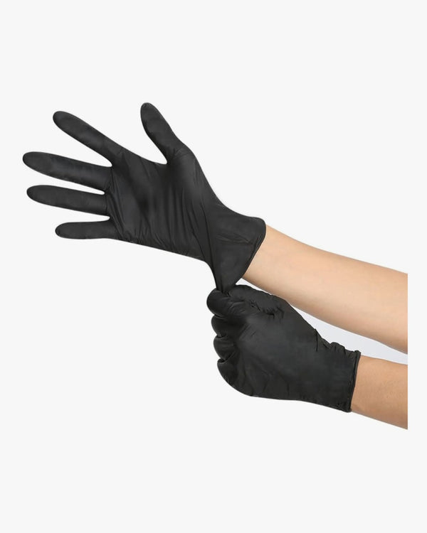 Black nitrile gloves