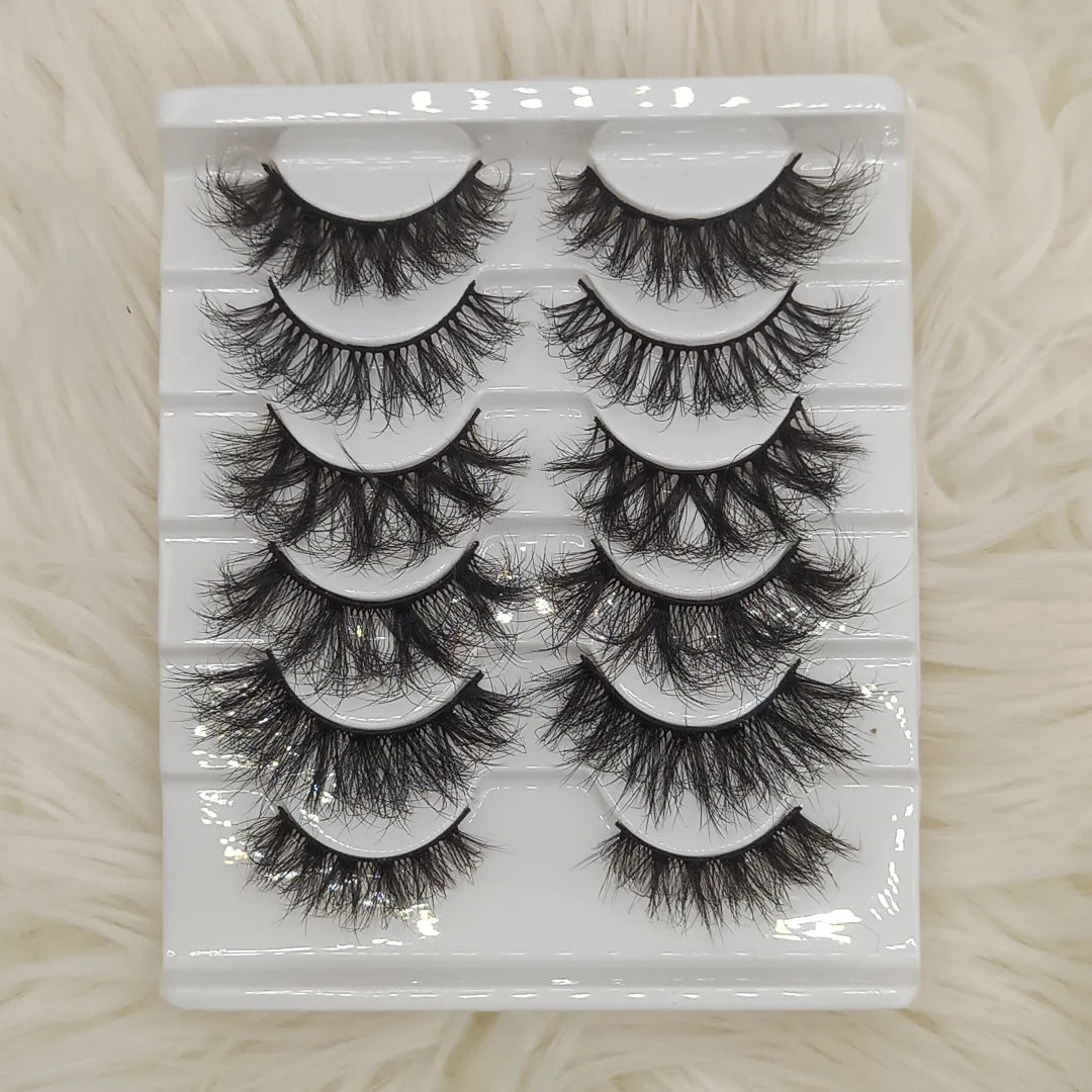 6 Pair Fluffy Faux Mink Eyelashes