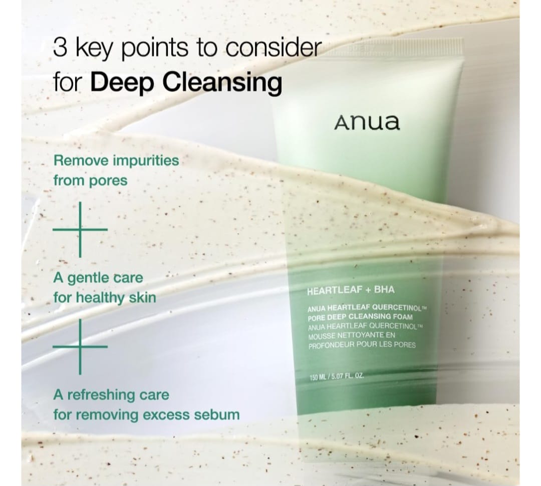 Anua Heartleaf quercetinol pore deep cleansing foam
