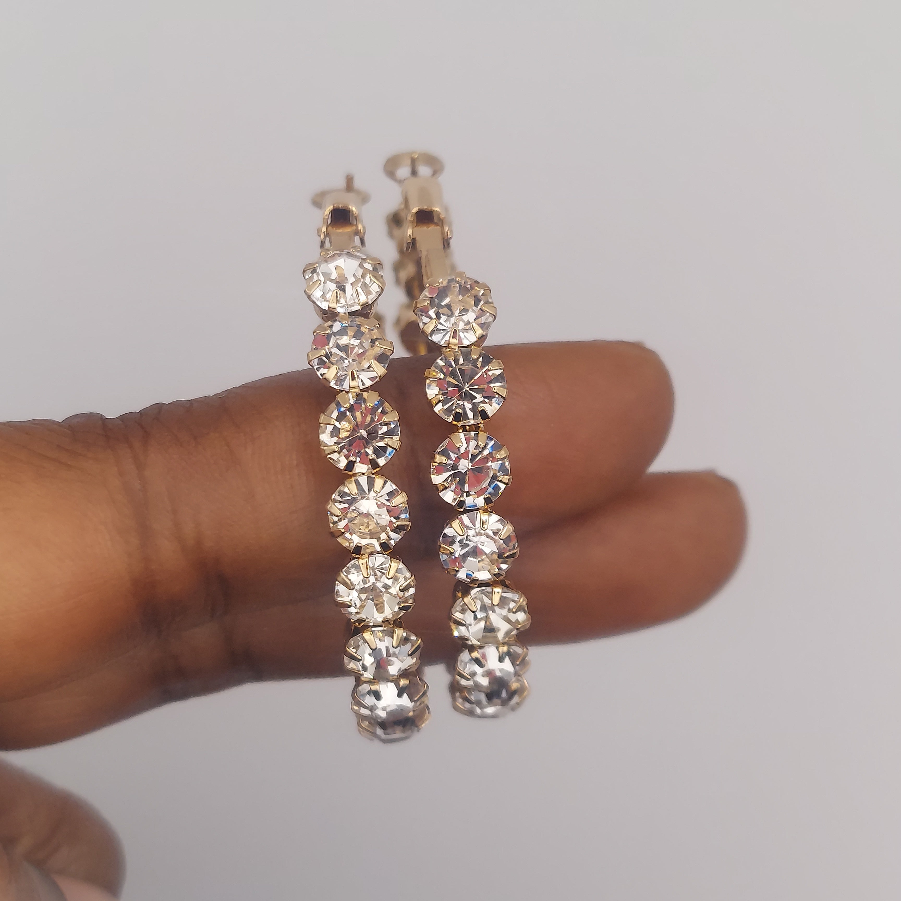 Gemstone hoop earrings