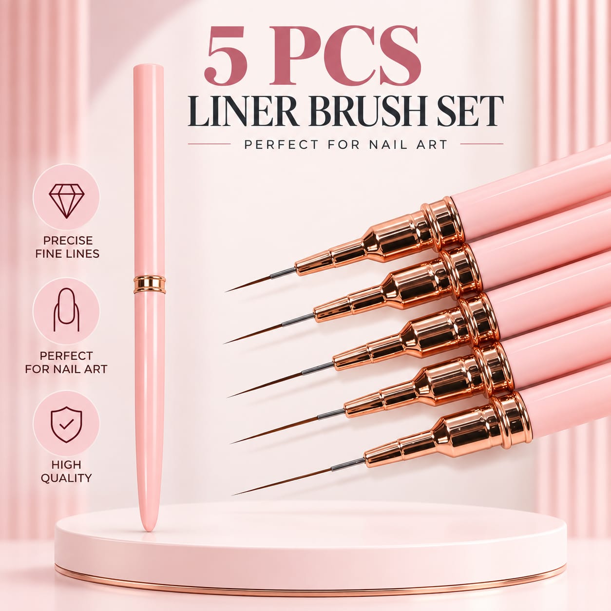 5 pcs liner brush set