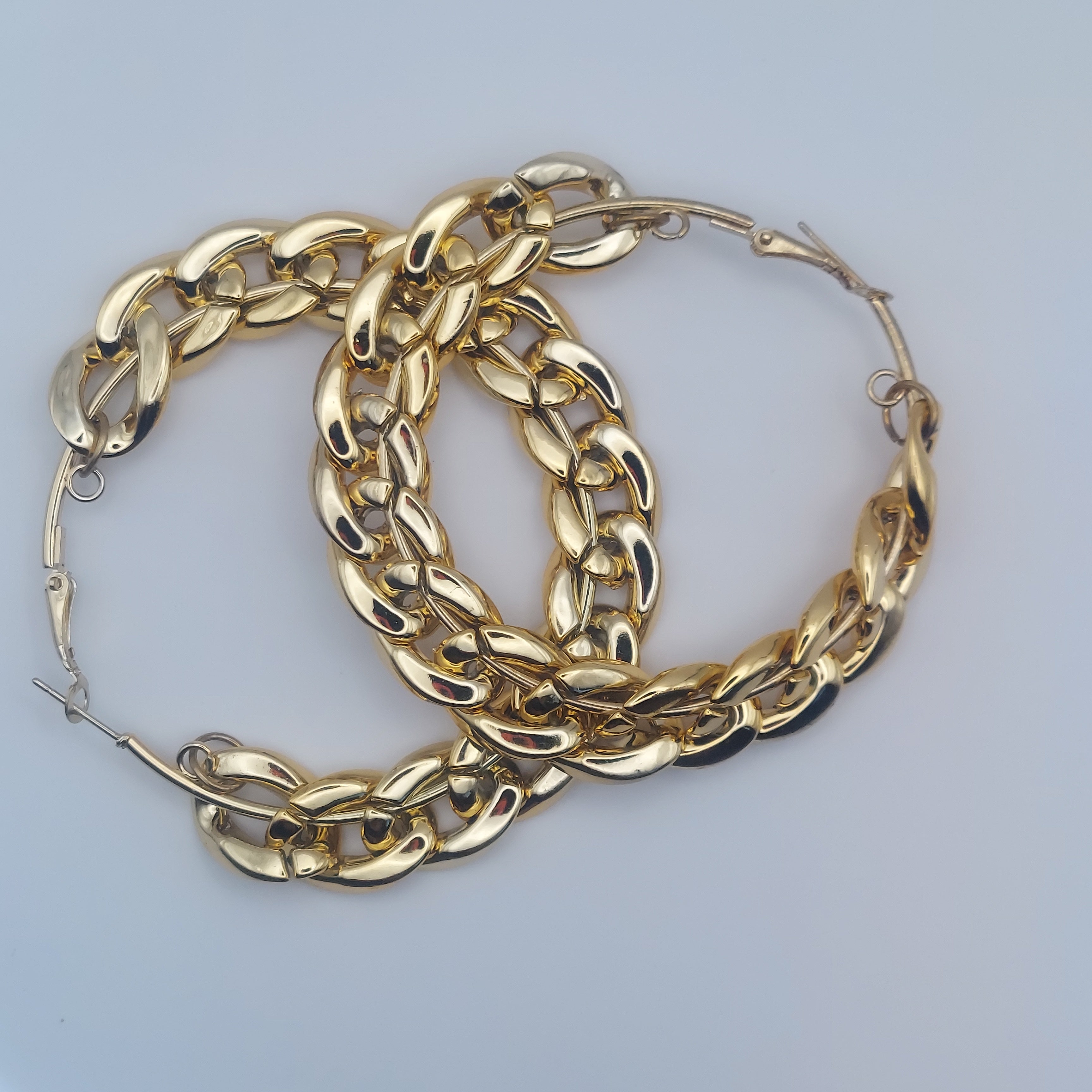 Cuban link hoop earrings